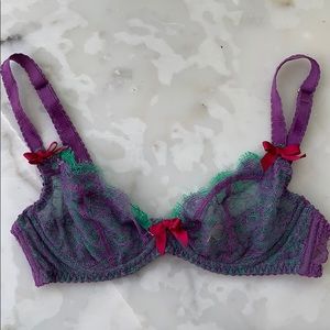 Agent Provocateur Purple/Green Lace Bra